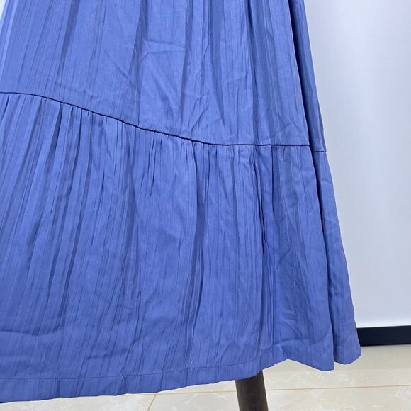 NWOT ANTHROPOLOGIE Ruffled Tiered Midi Dress In Blue Size XLP - Picture 5 of 13